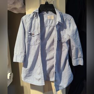 Garage Blue and White Striped Shirt